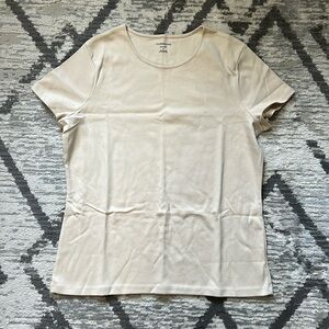 Croft & Barrow Pima Cotton Cream Tee Size L